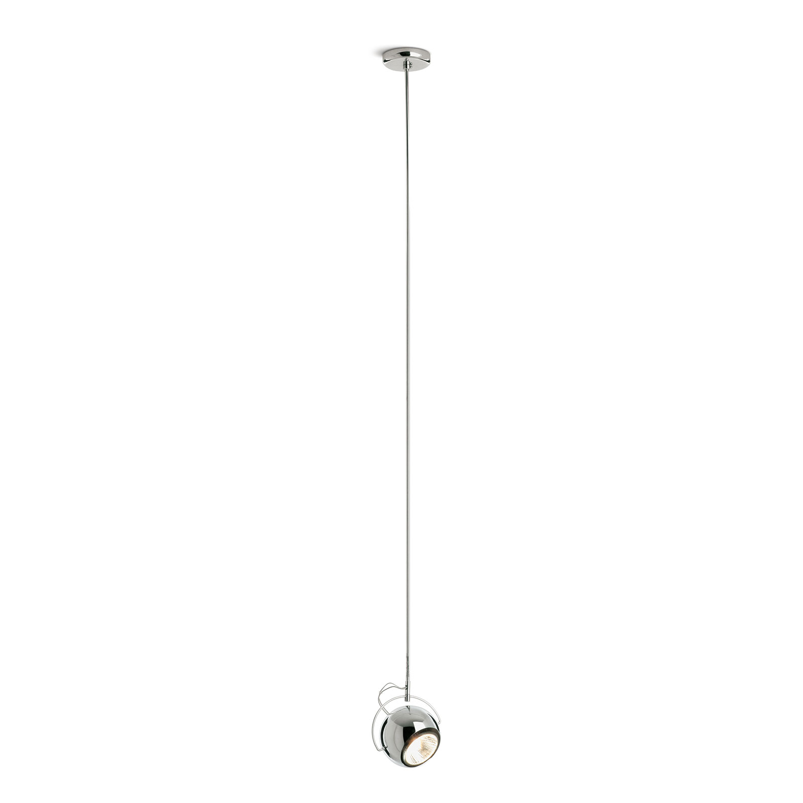 Fabbian Beluga Jekleno kromirano viseče svetilo, Ø 9 cm