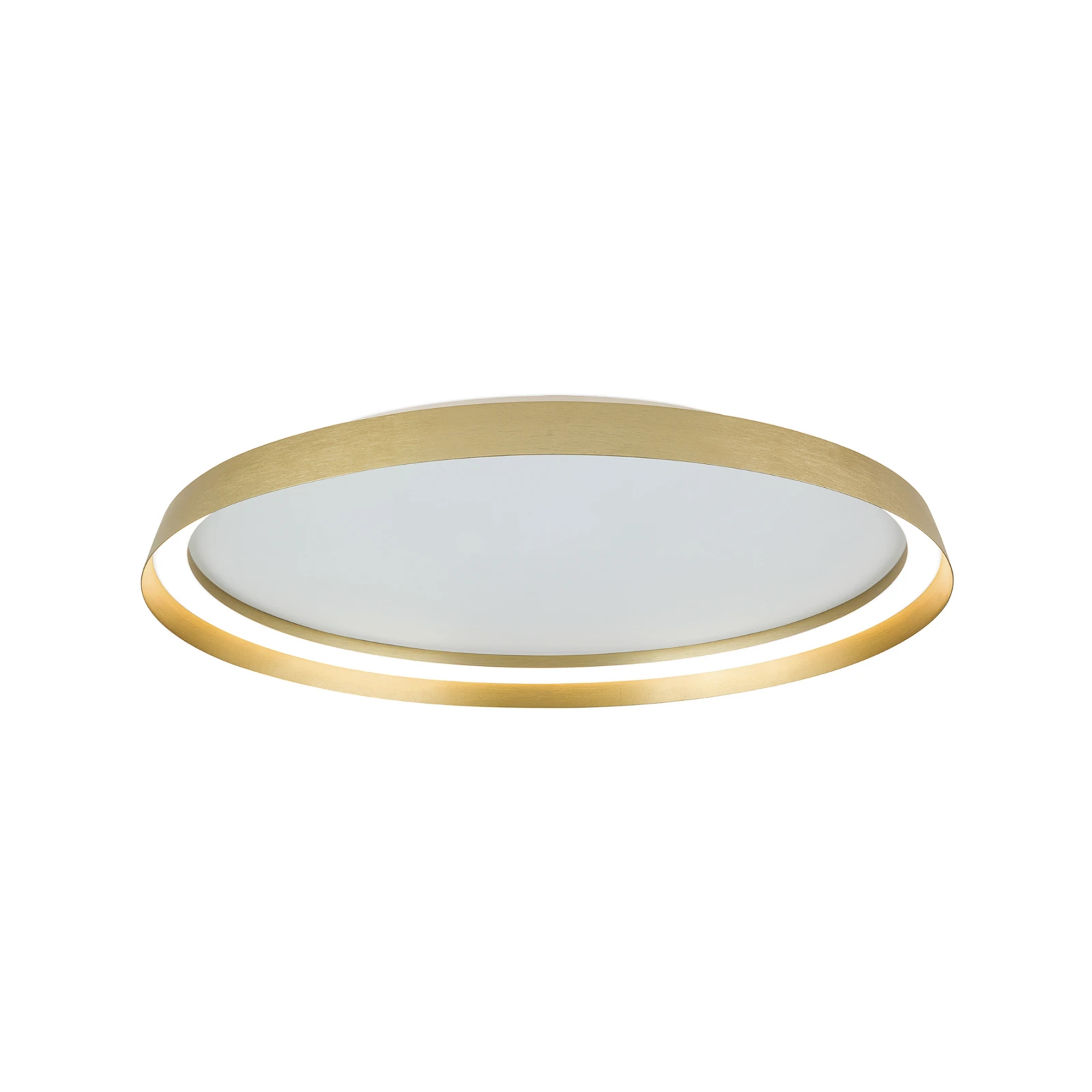 LED stropní svítidlo Manta, Ø 60 cm, zlatá barva, hliník, nahoru/dolů