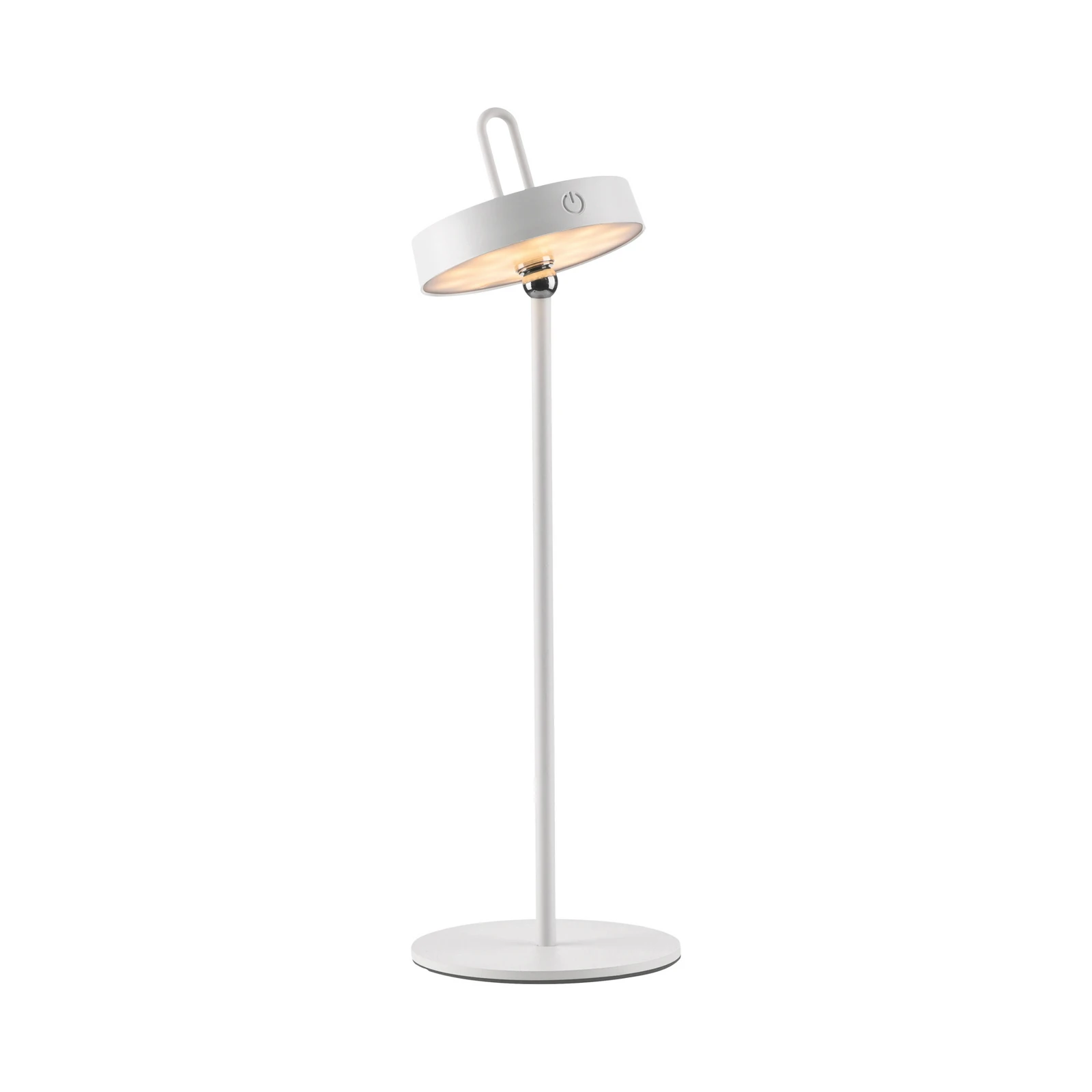 JUST LIGHT. Amag LED dobíjacia stolná lampa, biela, železo, IP44