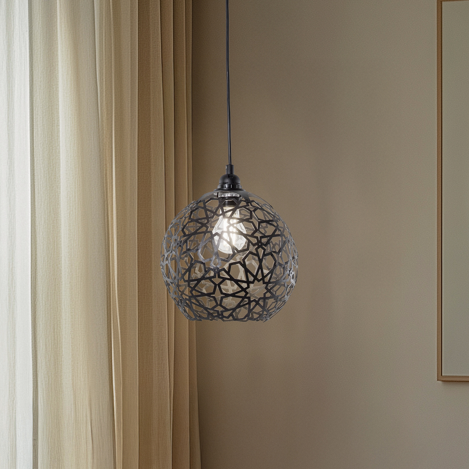 Hanging light Fellini MR-785 1-bulb Ø 25cm black