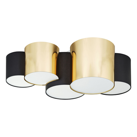 Taklampe Mona 5 lyskilder, svart/gull