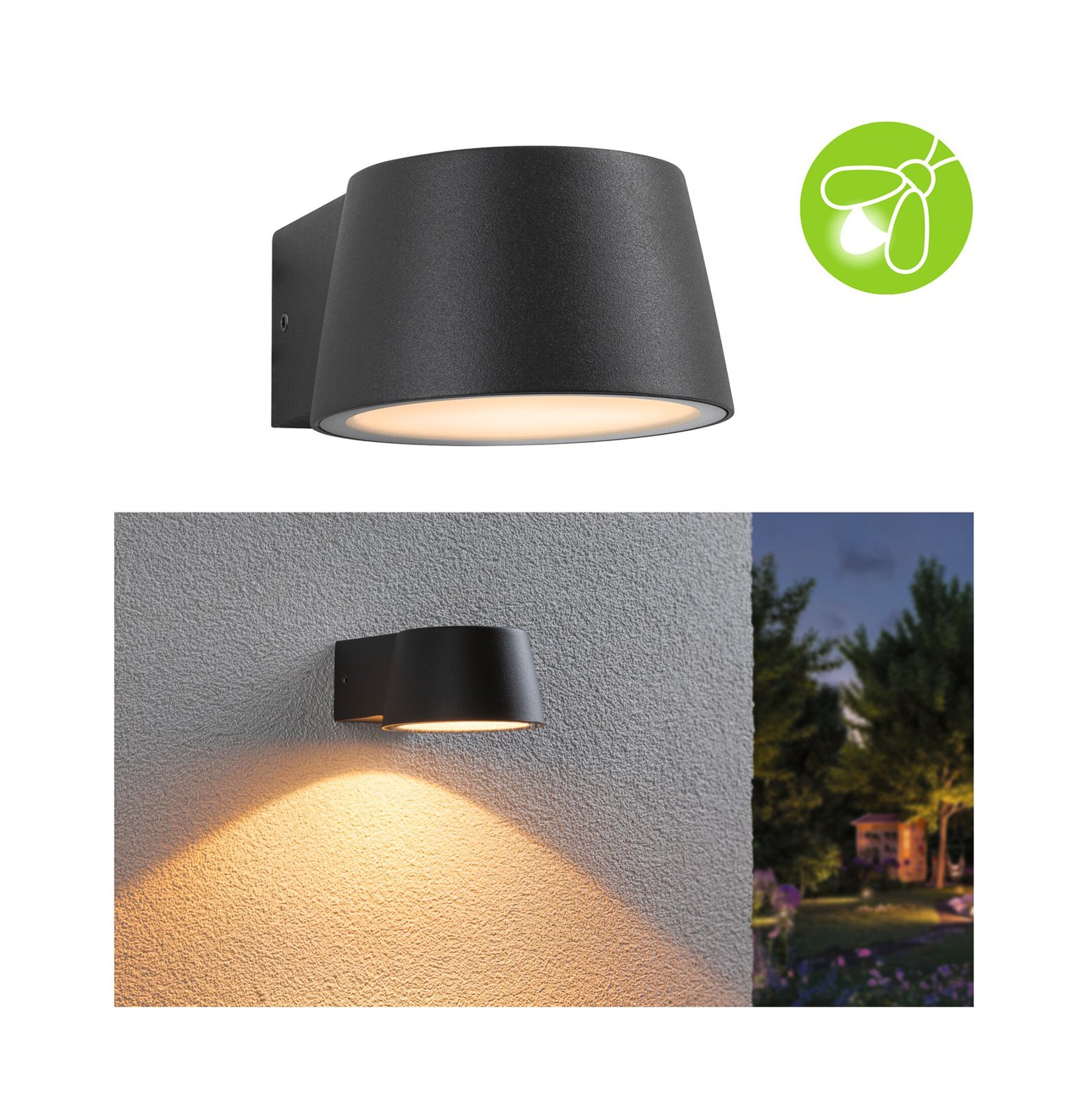 Capera LED În aer liber Aplică de Perete Insect Friendly IP44 Anthracite/Alumini
