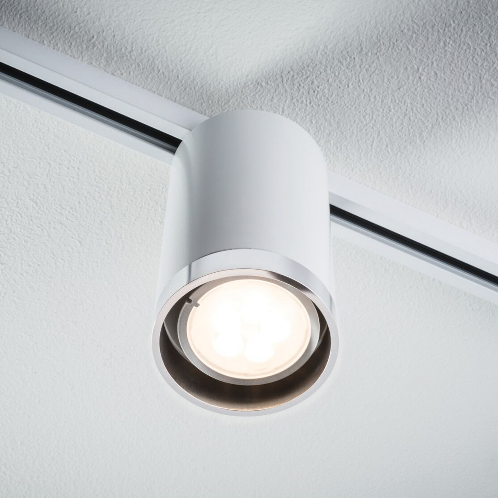 Spot pentru șină Paulmann URail Tube, alb semnal, metal, GU10