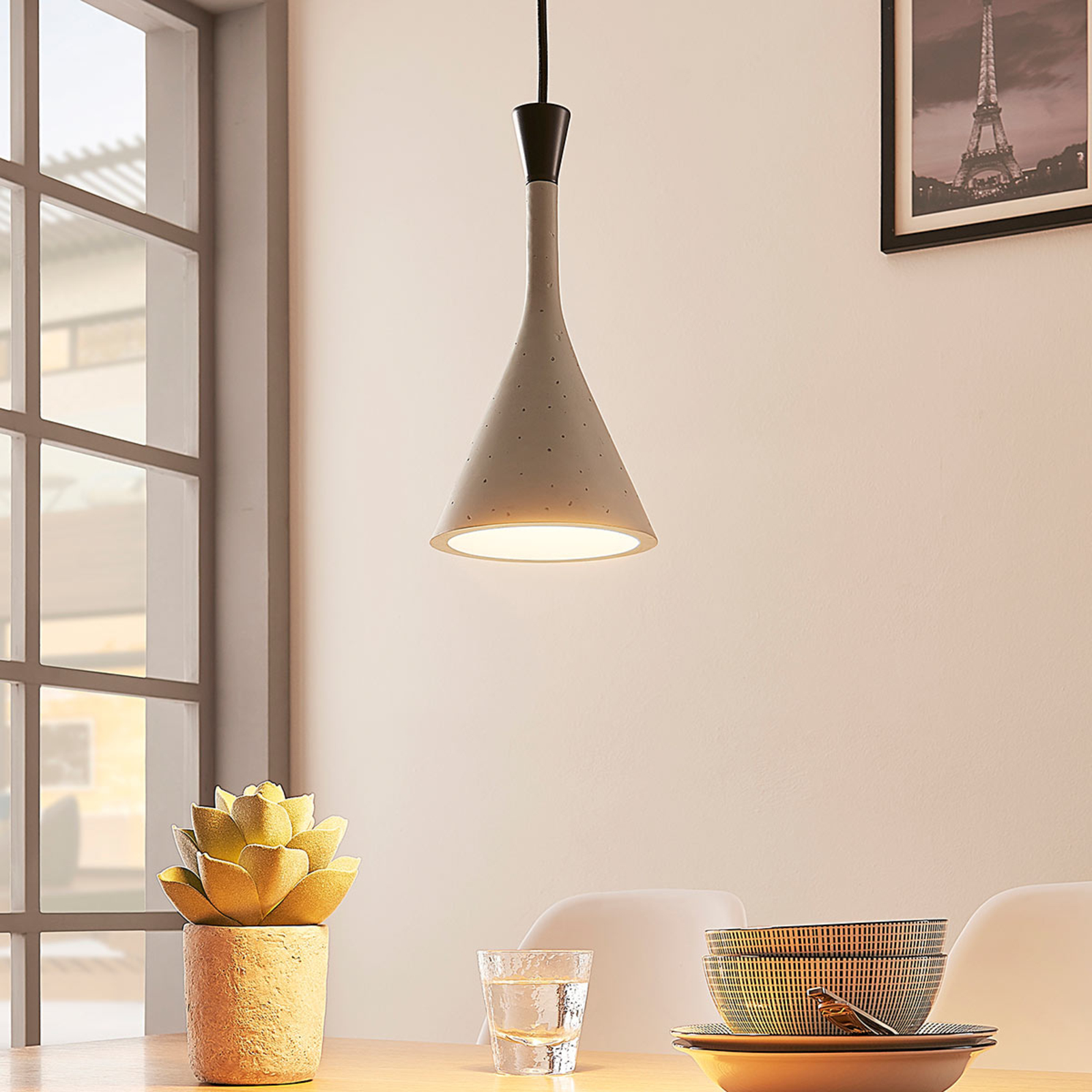 Flynn Hanglamp Ø16 Concrete - Lindby