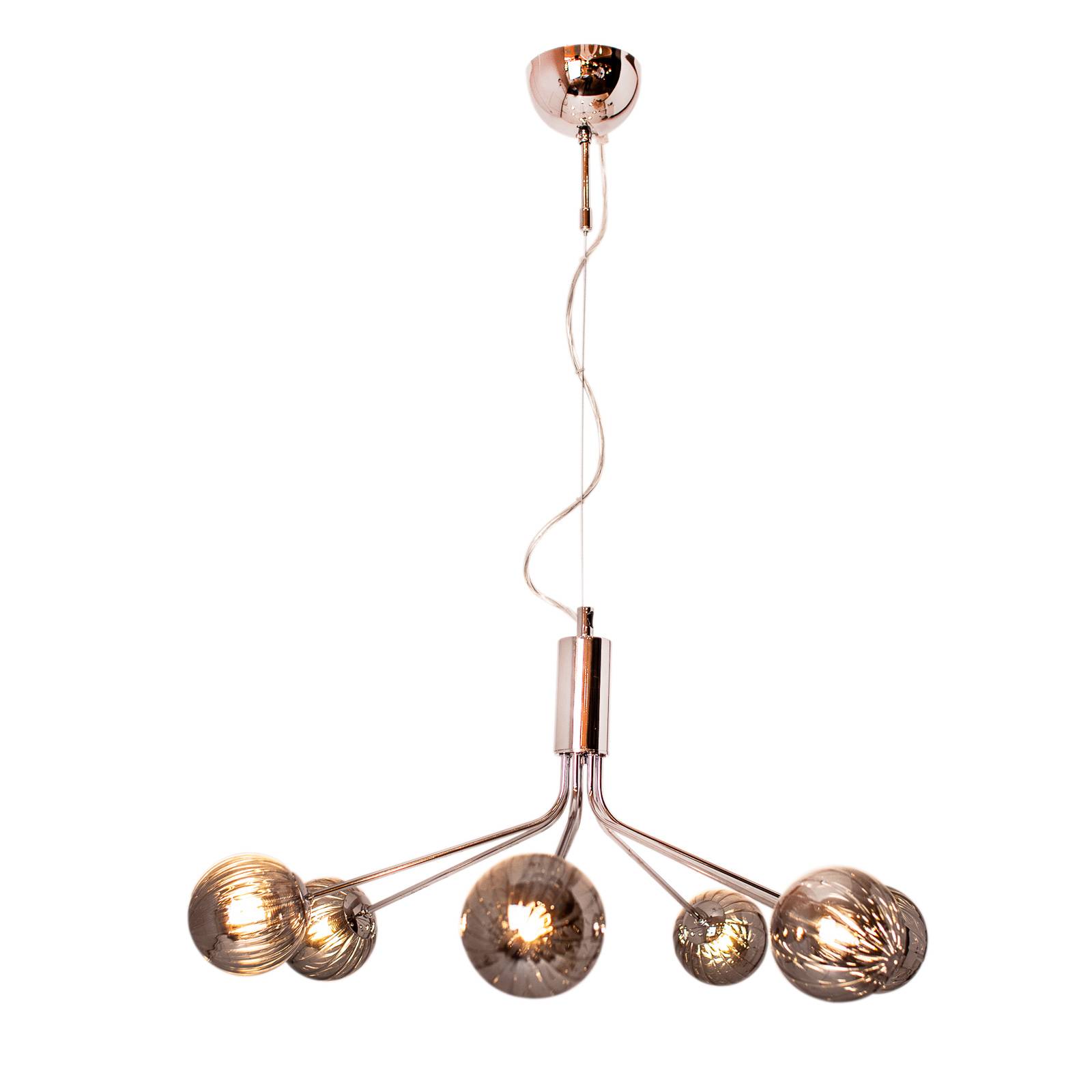 By Rydéns Galax hanging light chrome/grey 7-bulb, for Living / Dining Room, glass, metal, G9, 20 W, H: 34 cm