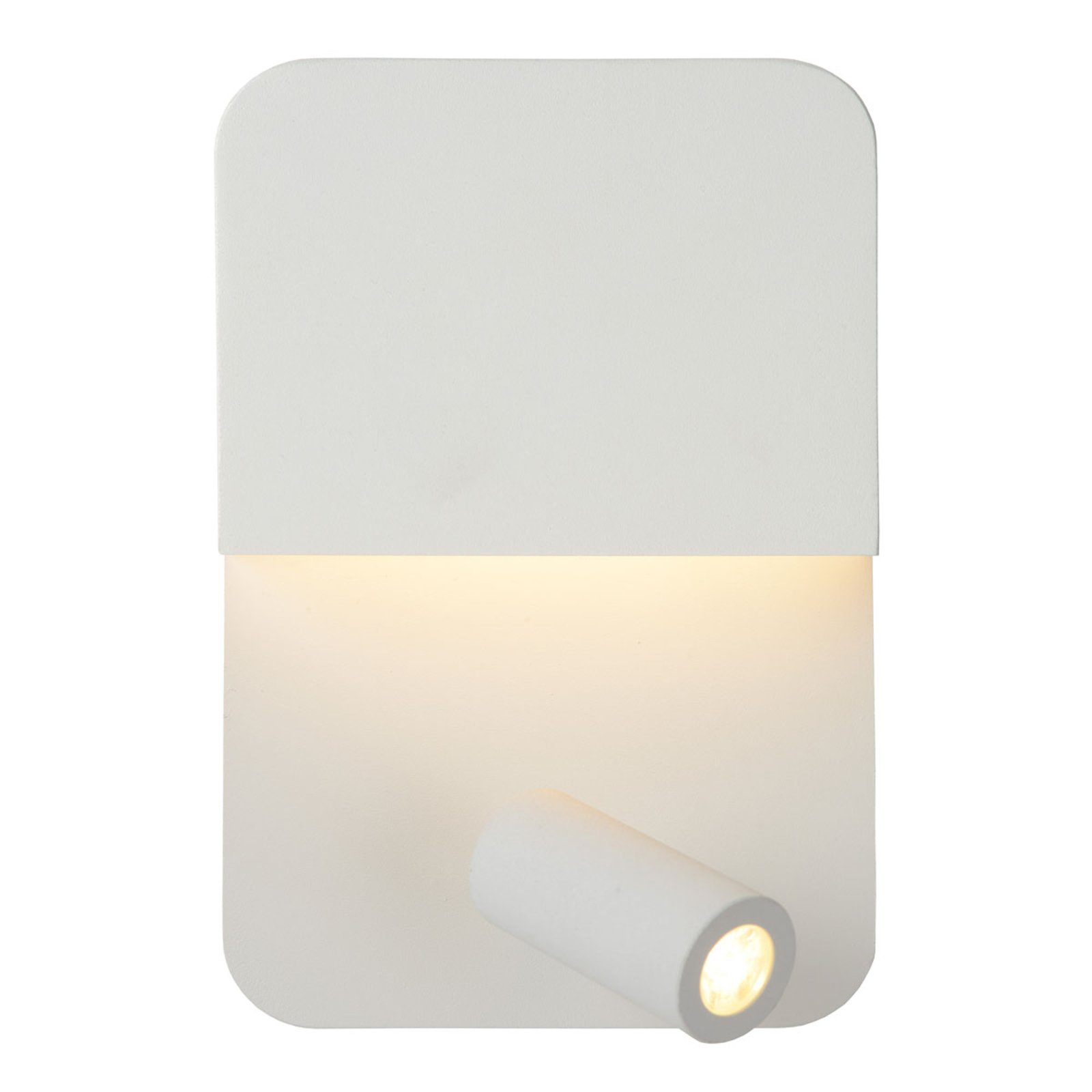 Boxer LED wall light with spot, white