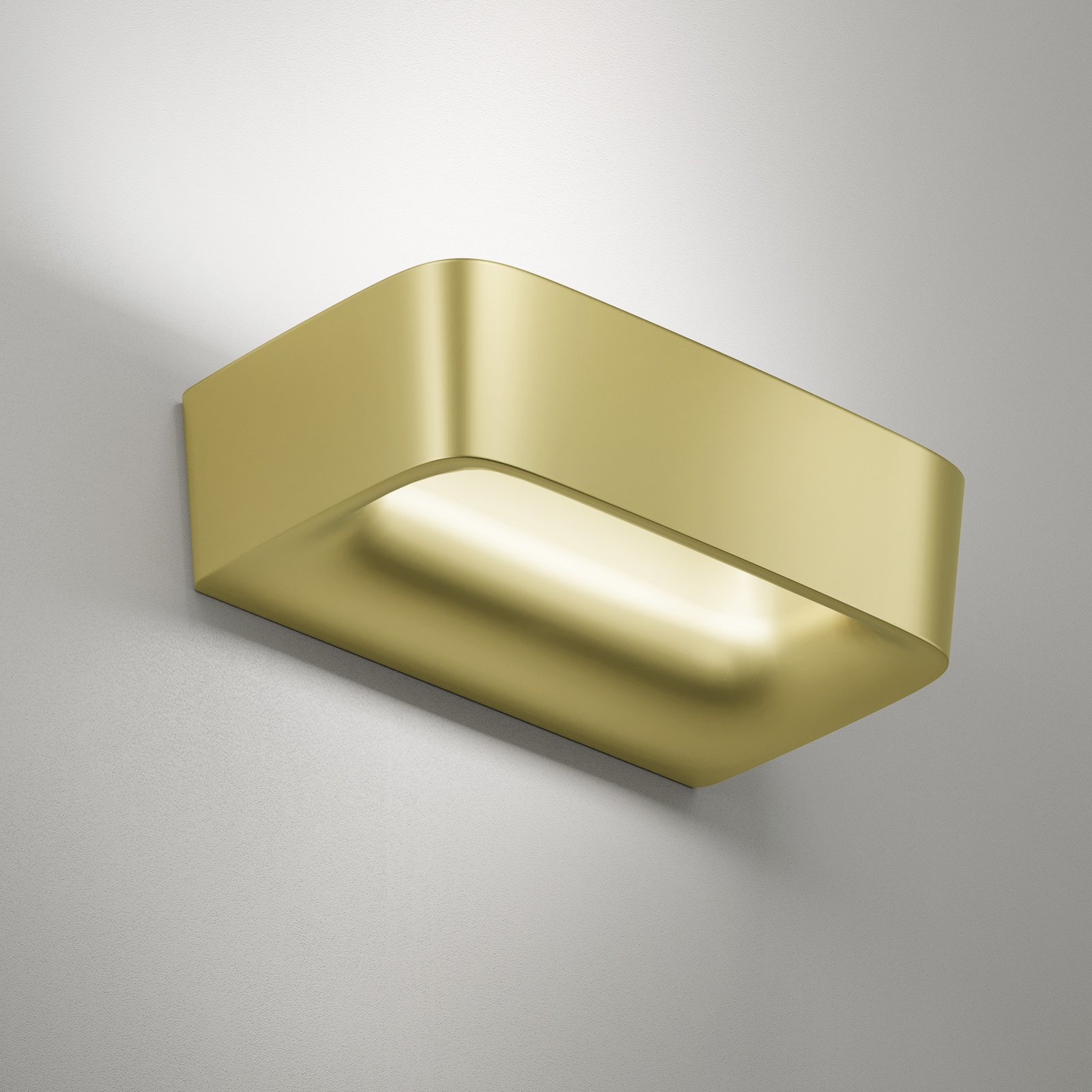 LED wall light Aki, gold-coloured, aluminium, 23 cm, 3,000 K