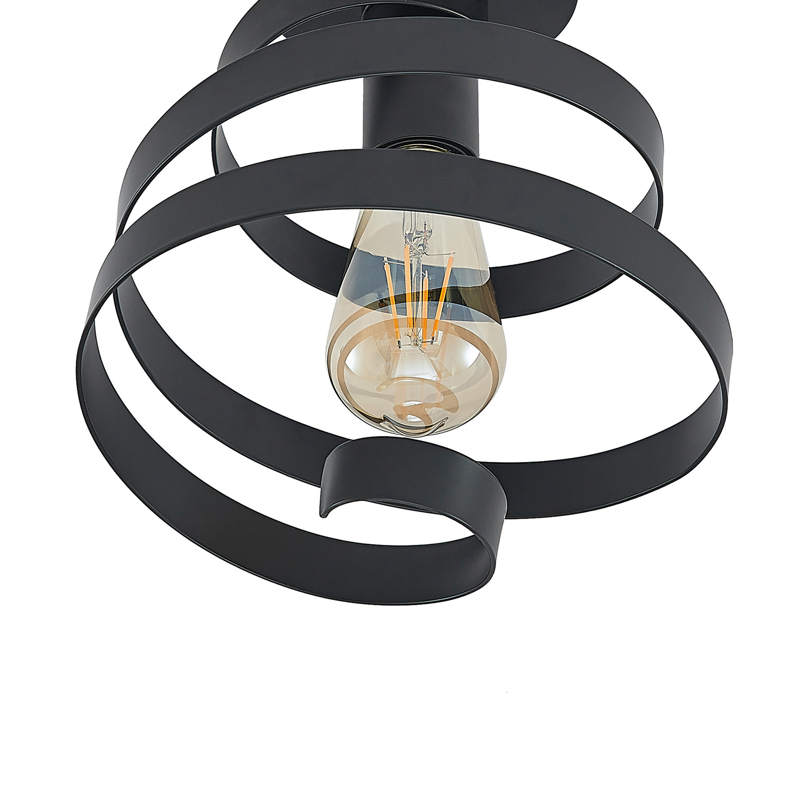 Lindby Colten taklampa, spiral, svart