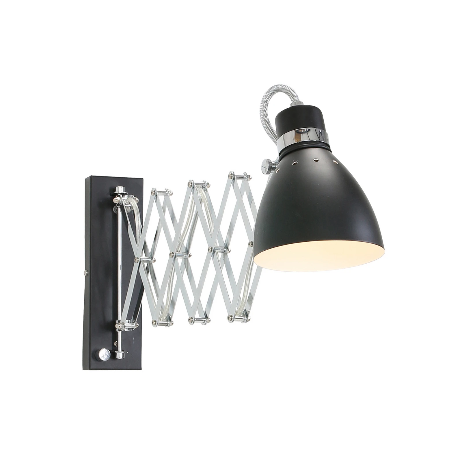 Scherenlampe Spring, schwarz/chrom