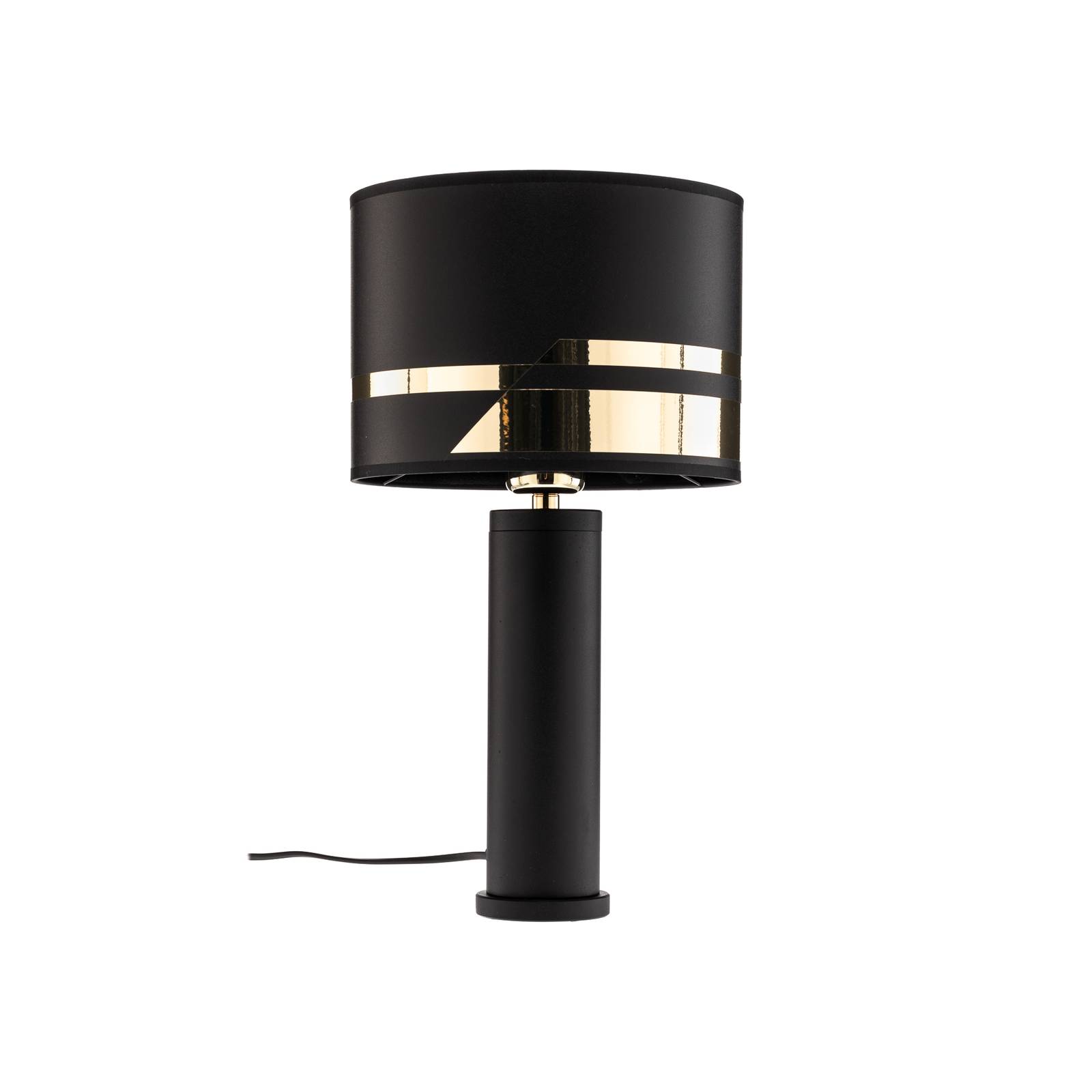 Lampe à poser Are en noir avec décor en laiton