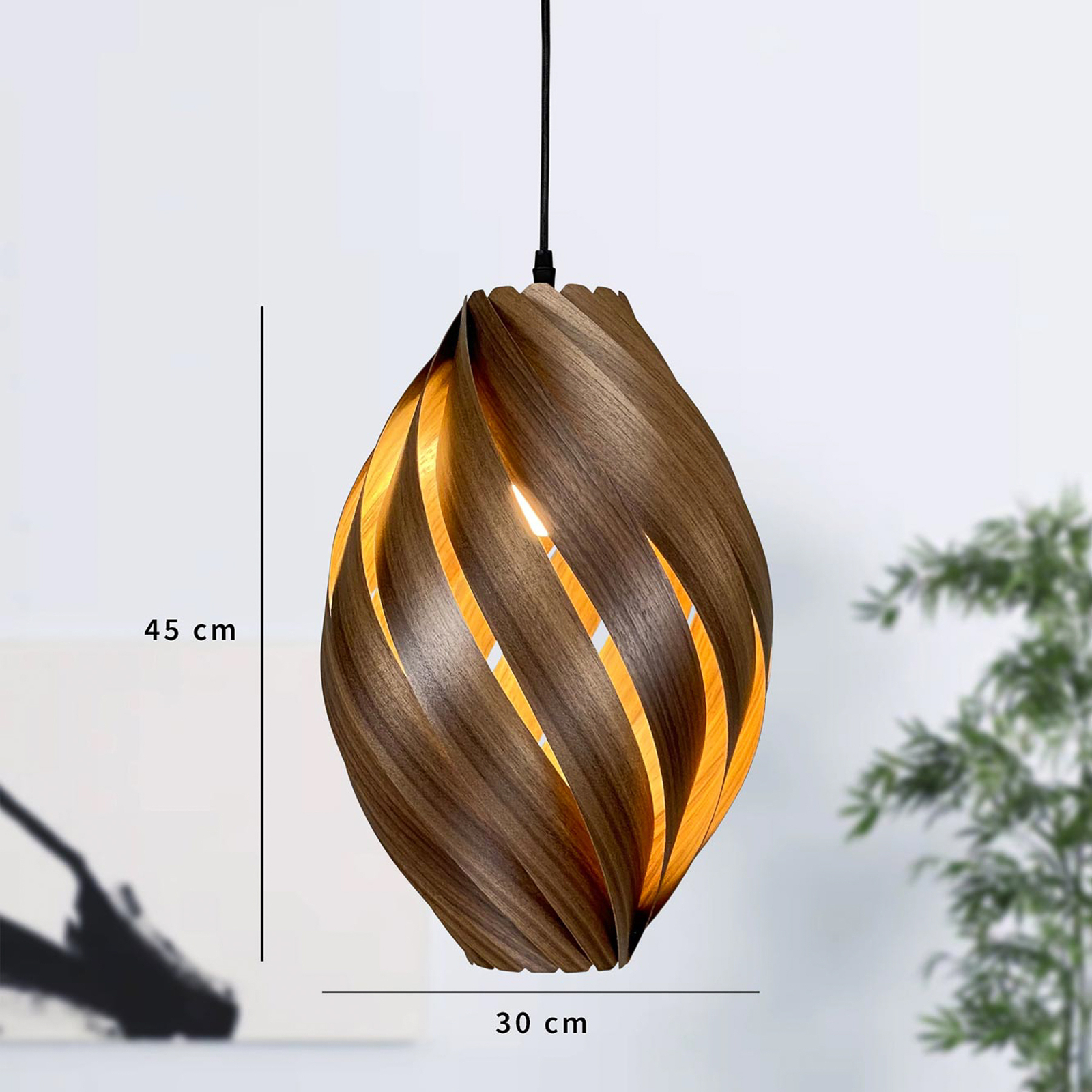 Gofurnit Ardere függő lámpa, dió, 45 cm magas