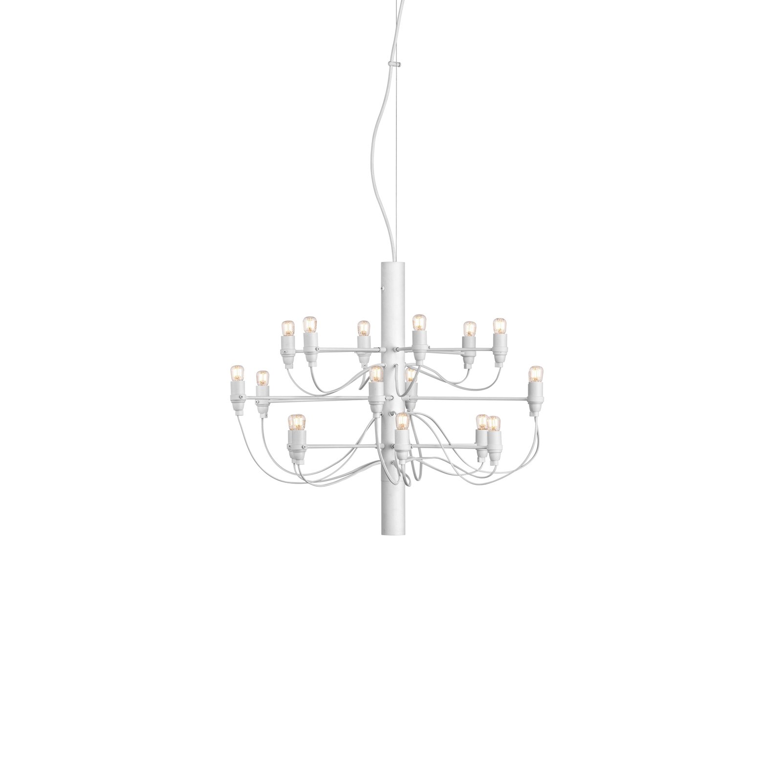 FLOS 2097/18 LED chandelier, clear bulbs, white