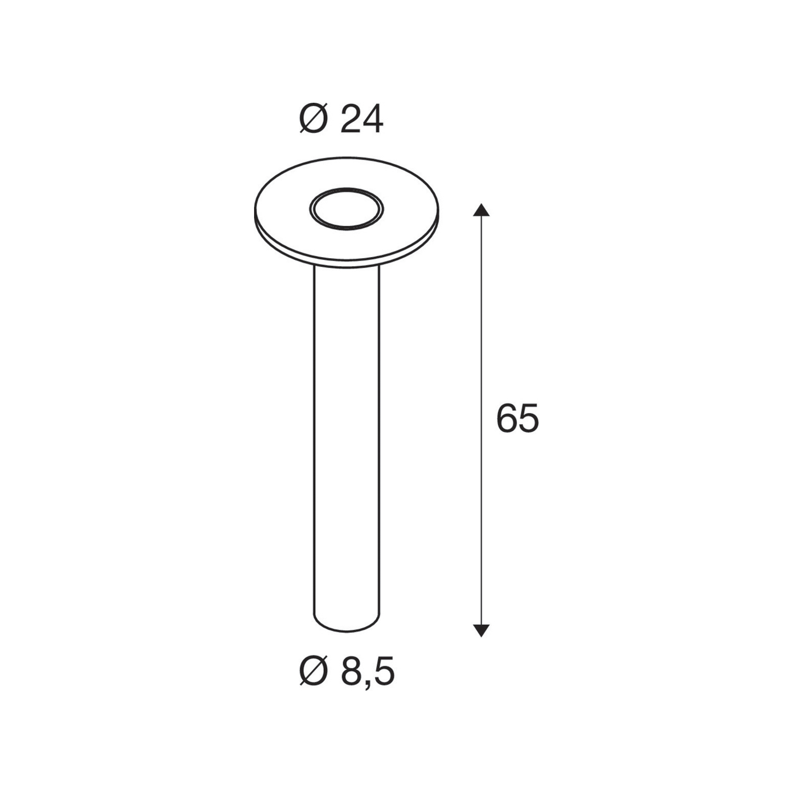 SLV Borne lumineuse LED I-Ring, anthracite, aluminium, hauteur 65 cm