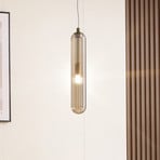 Lucande Freylin pendant light, 1-bulb, amber, glass, 6 cm