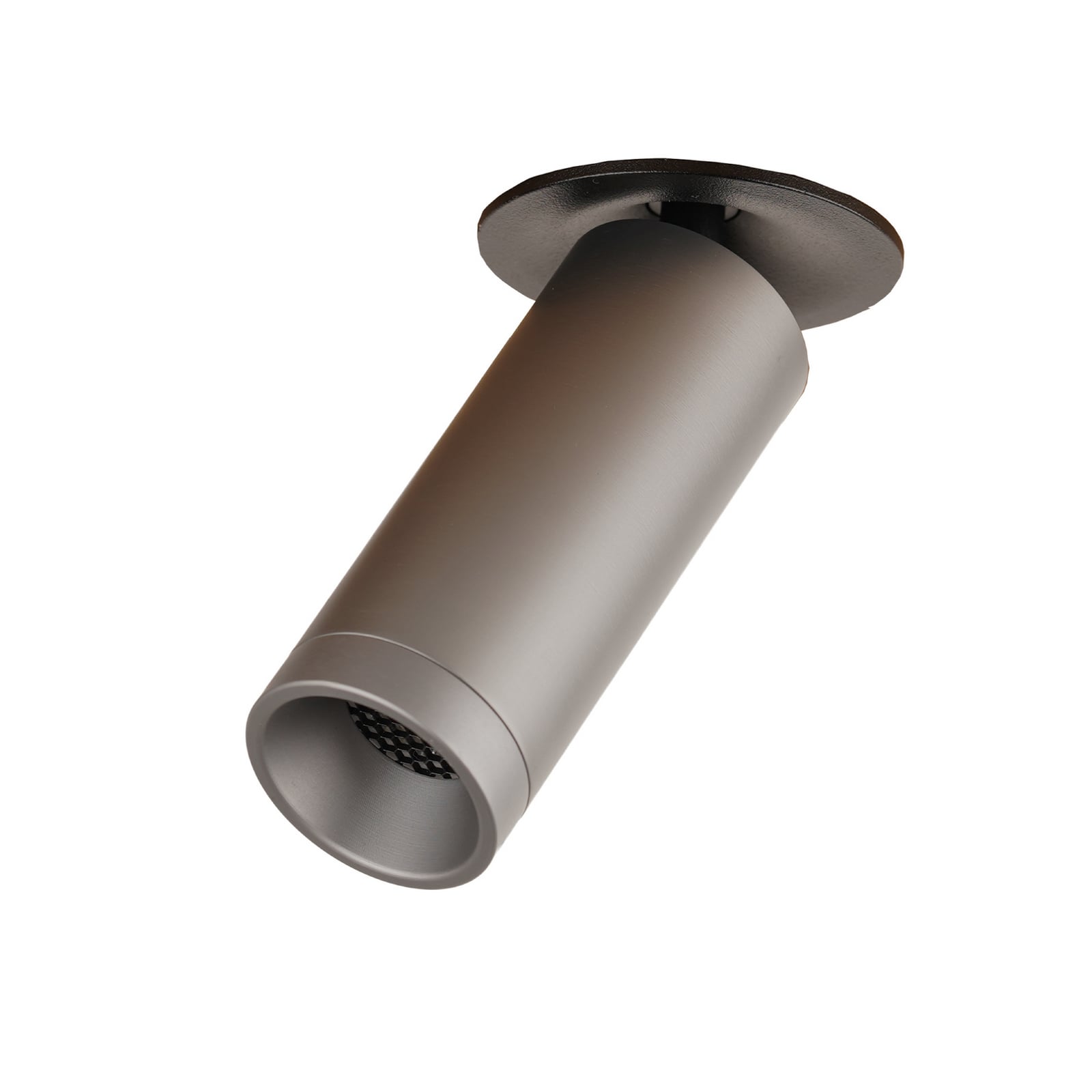 Domino Mini inbouwspot, grijs, hoogte 10 cm, GU10-LED - Antidark