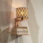 GOOD & MOJO Java wall lamp, shelf, natural/black