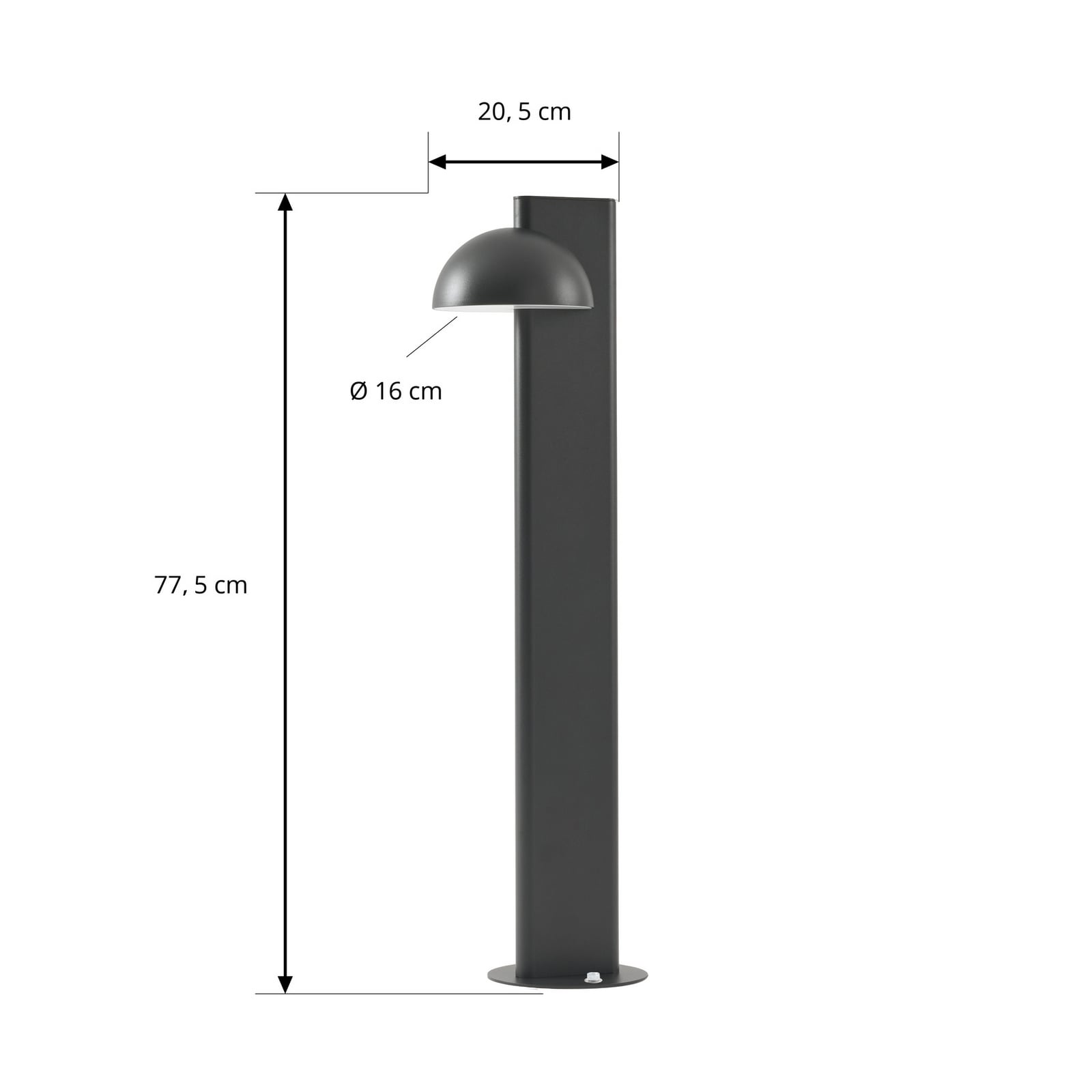 Velira LED tuinpadverlichting, hoogte 77 cm, 1-lamp, zwart, IP44 - Lucande