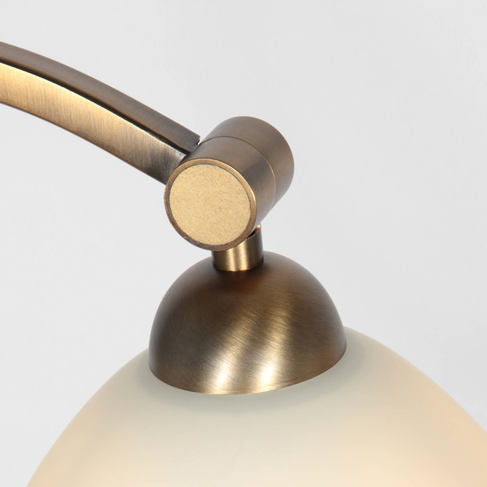Lampa stojąca Anthea, brązowa, kremowa, metal, szkło, E27