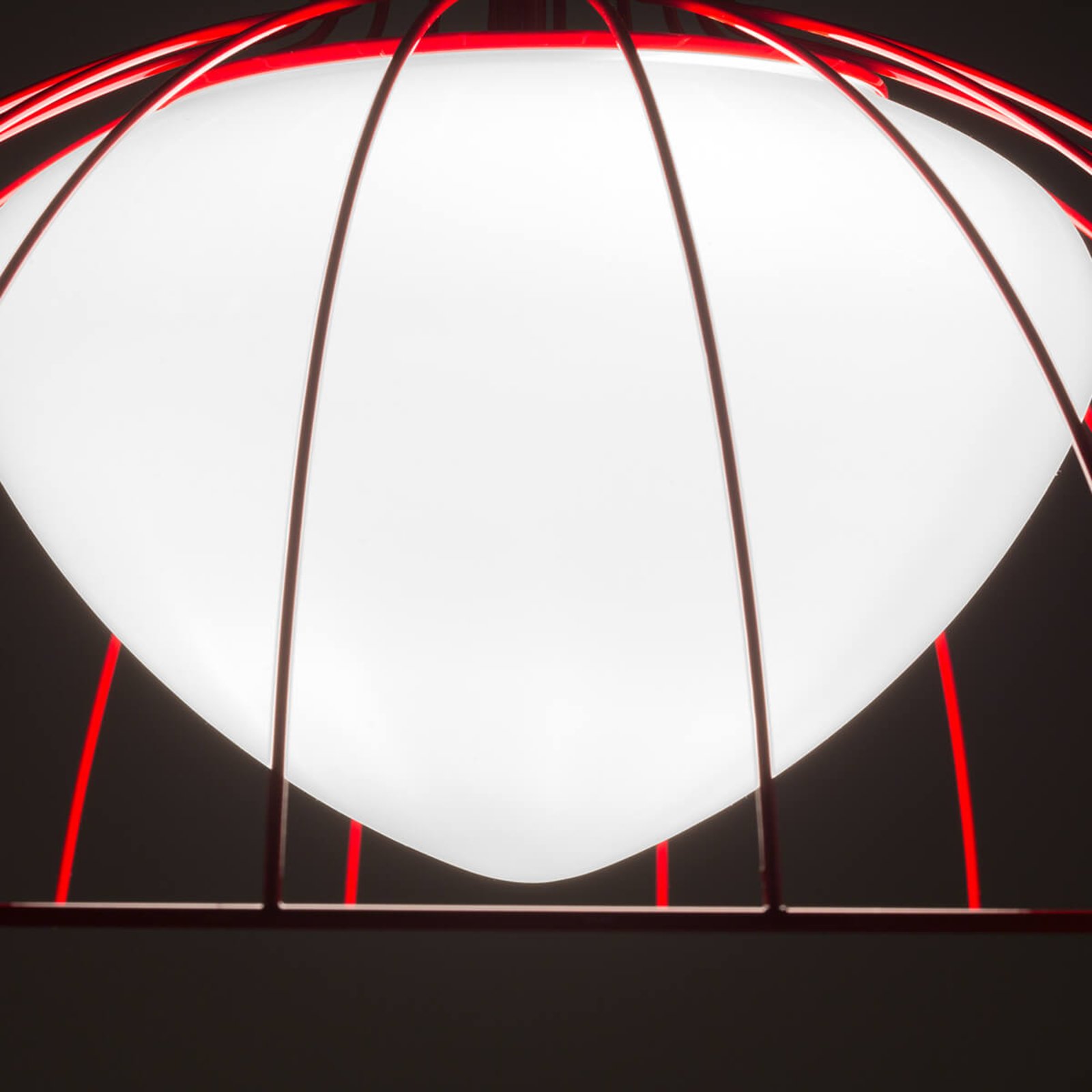 Červené designové závěsné světlo Lab made in Italy