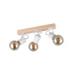 Φωτιστικό οροφής Lynar, λευκό, ξύλο, μέταλλο, μήκος 42 cm, 3 φτερά.