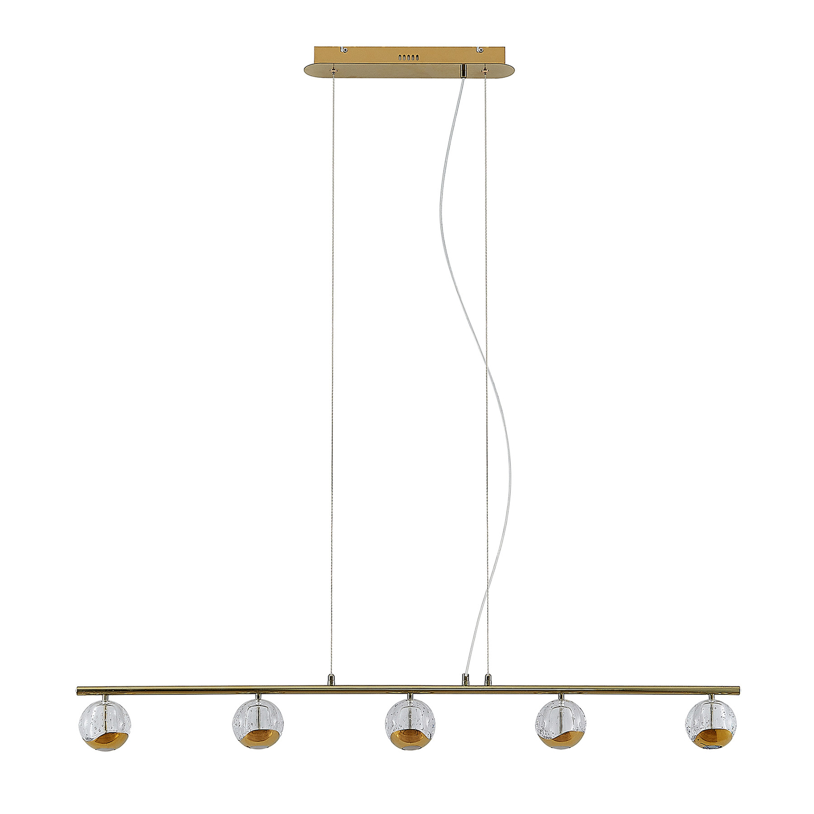 Lucande Kilio LED hanglamp, 5-lamps, goud