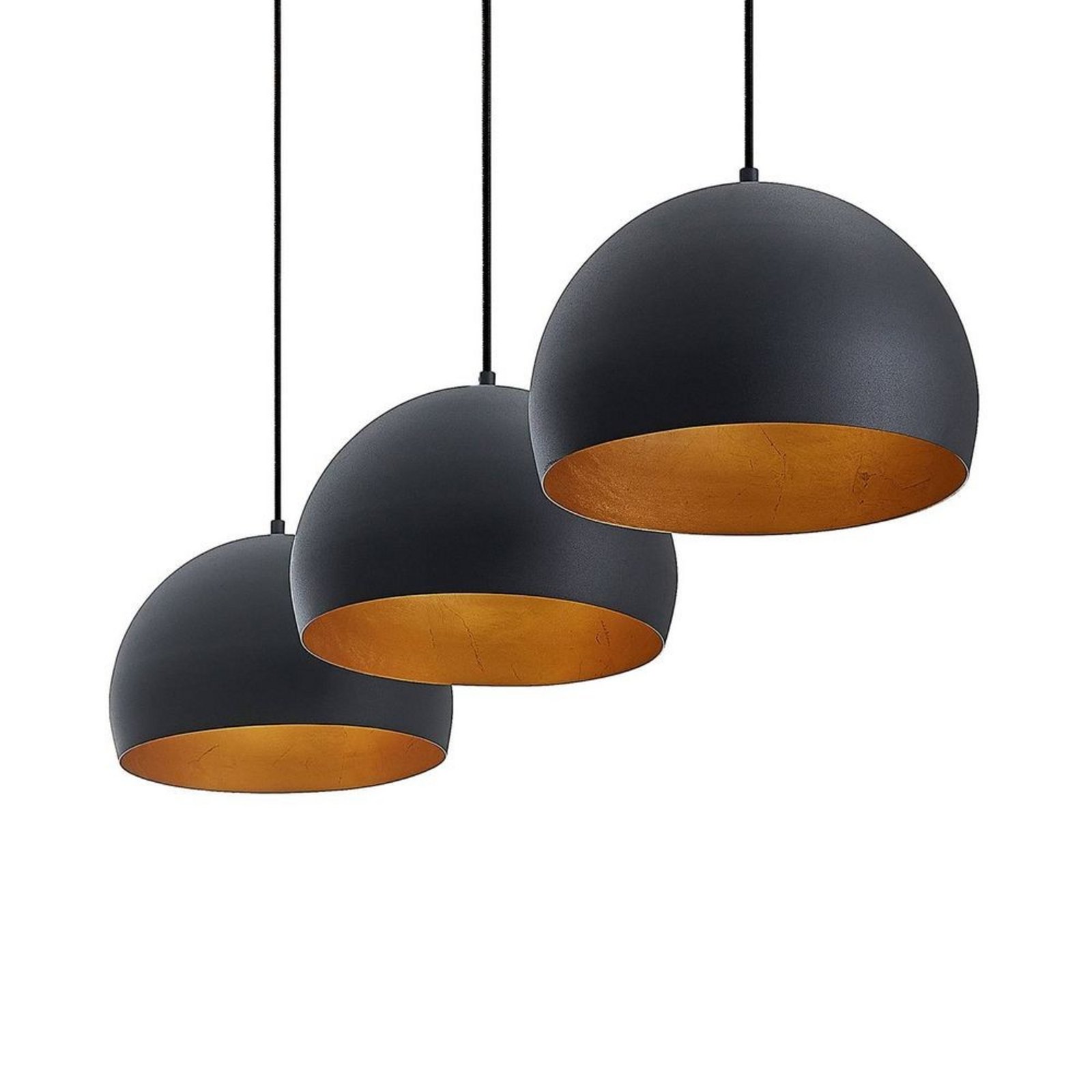 Tarjei Candeeiro Suspenso L120 Black/Gold - Lindby