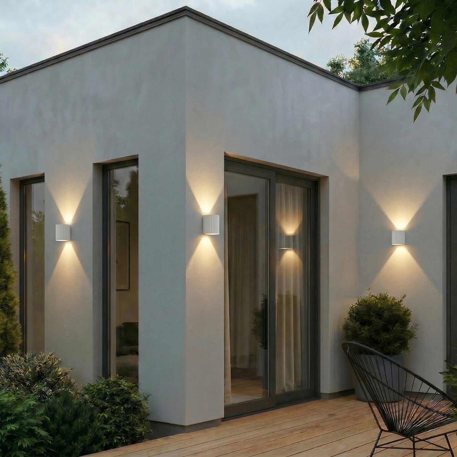 Applique d'extérieur LED Lindby Ralino, blanche, à 2 lampes, IP65