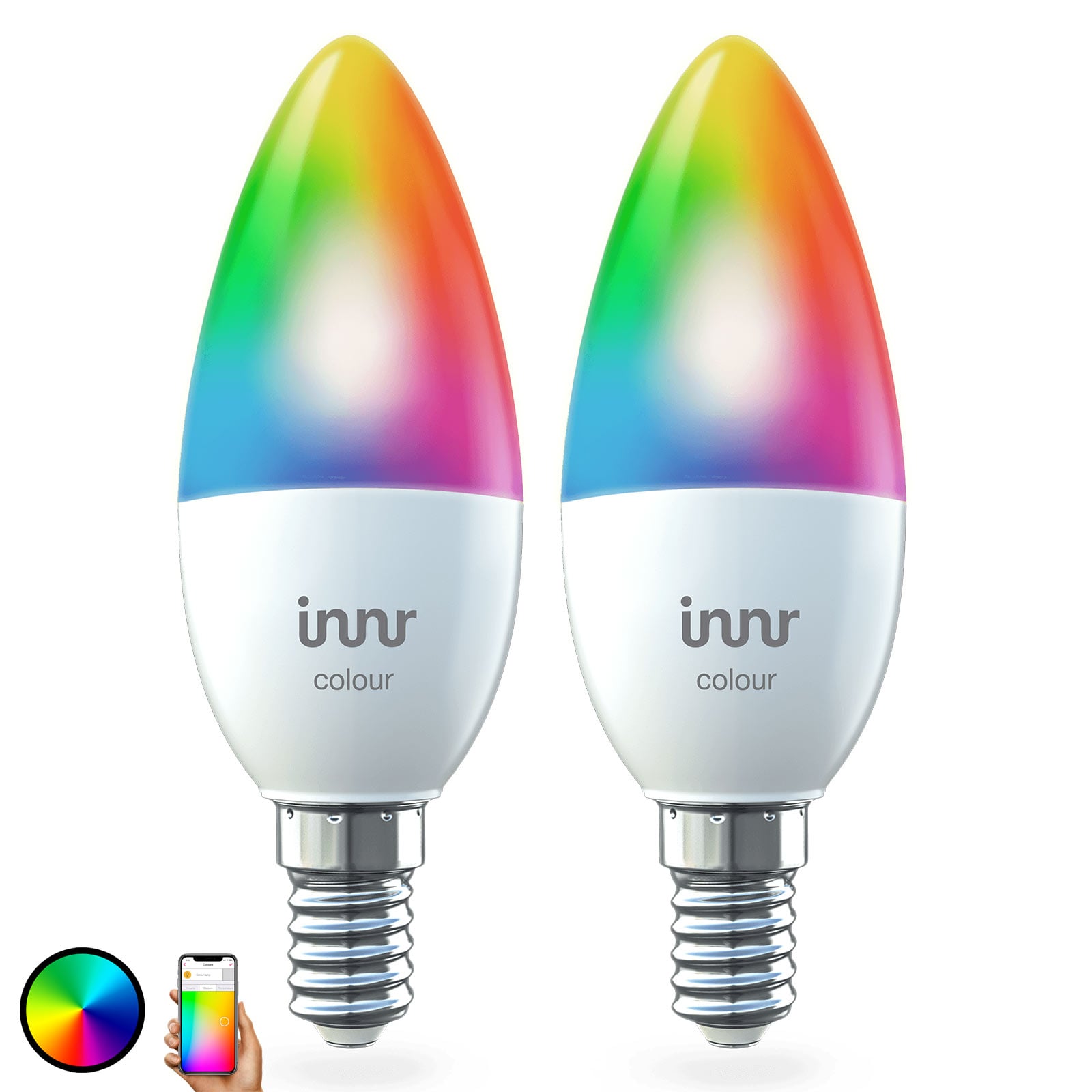 E14 6w Led Lampe Innr Smart Candle Colour 2er Set Kaufen Lampenwelt De 