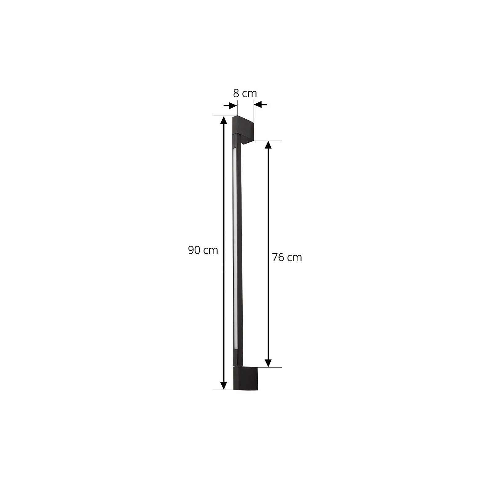 Neano Kinkiet zewnętrzny LED wysokość 90 cm IP54 czarny metal - Lindby