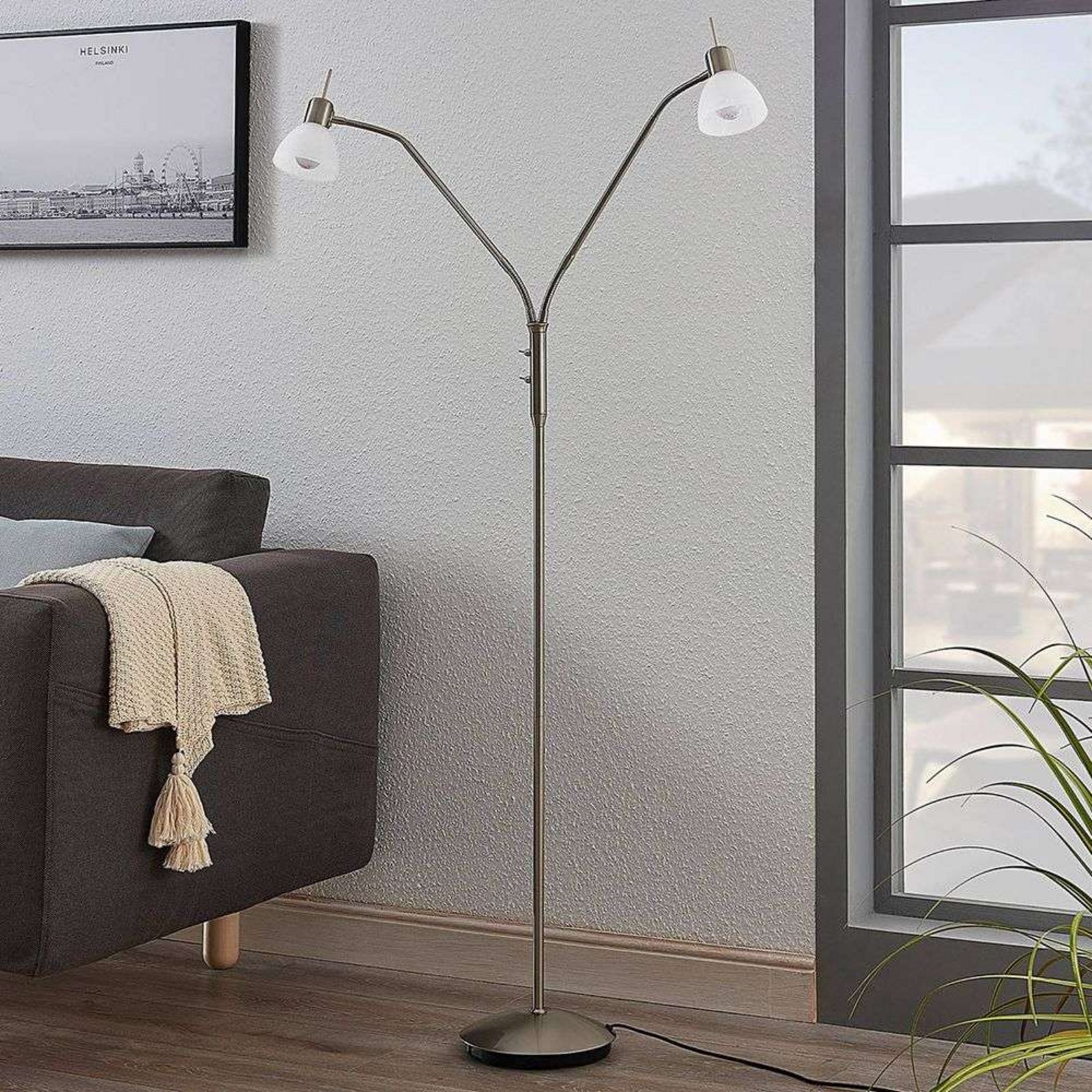 Gwendolin 2 Lampadar Nickel - Lindby