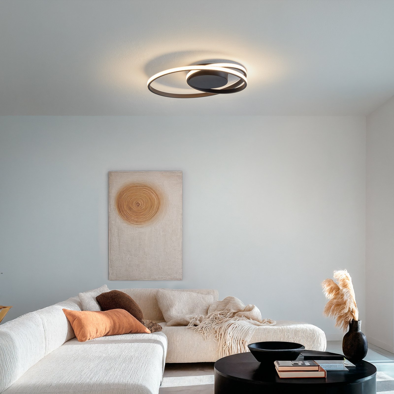 Youna LED Plafondlamp Black - Lindby