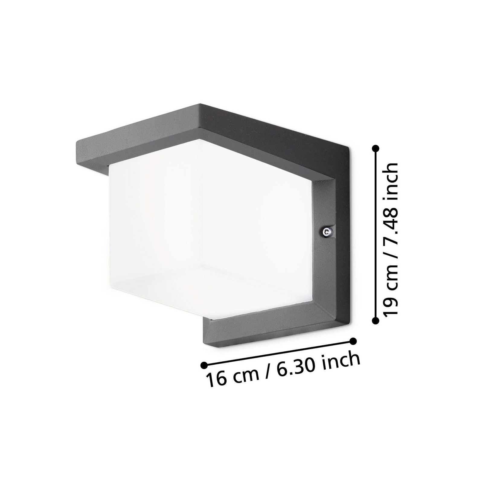 Cube-shaped Desella LED outdoor wall light