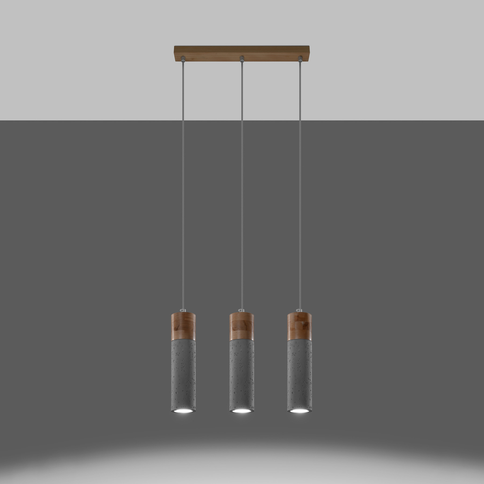 Envostar Persian Indigo hanglamp 3-lamp beton/hout