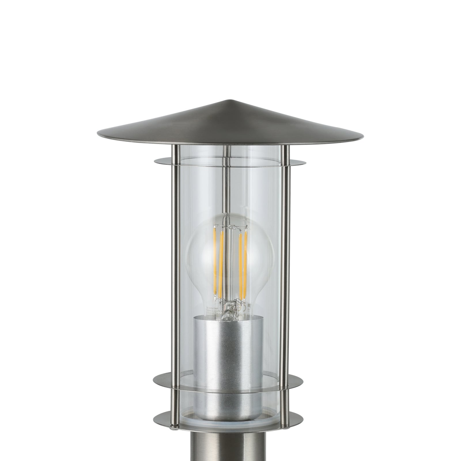 Sockelleuchte Lisio, edelstahlfarben, Höhe 50 cm, Edelstahl