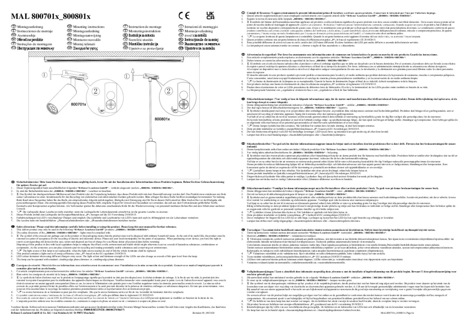 System szynowy RAIL 230 V, czarny, 4 spoty LED, długość 1,5 m