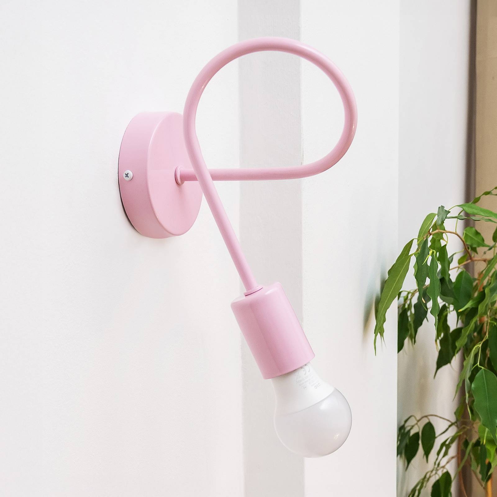 Wandleuchte Oxford, rosa, Metall, E27 günstig online kaufen