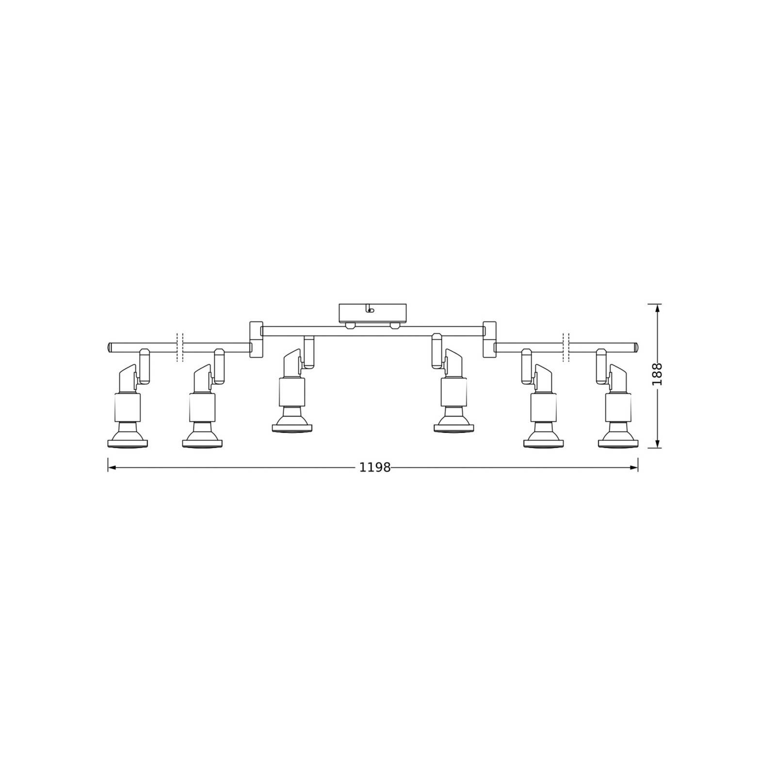 Reflektor sufitowy OSRAM, srebrny, metalowy, 6-punktowa GU10-LED 2700 K