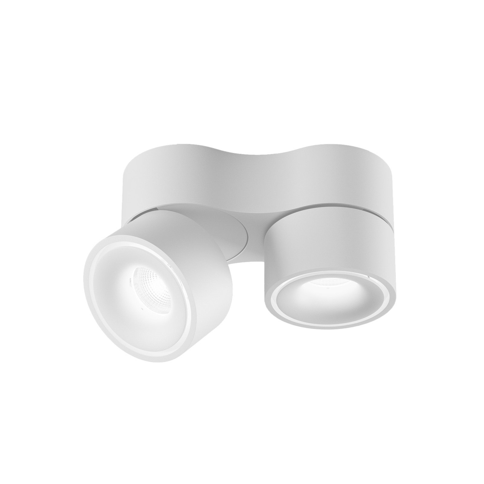 Faretto da soffitto Egger LED Clippo Duo bianco/bianco DALI DTW a 2 luci.