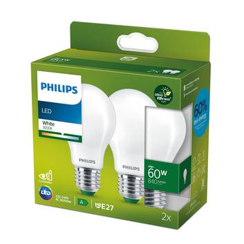 Philips LED-Lampe E27 A60 4W 840lm matt 3.000K 2er