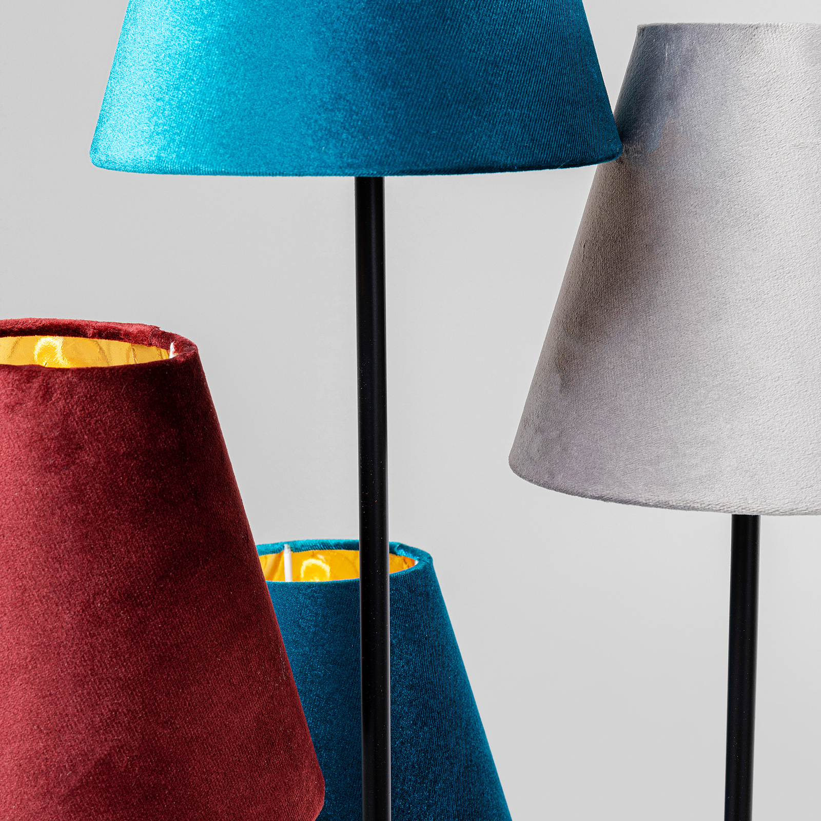 KARE FlexibleVelvet Stehlampe 5fl schwarz/blau/rot