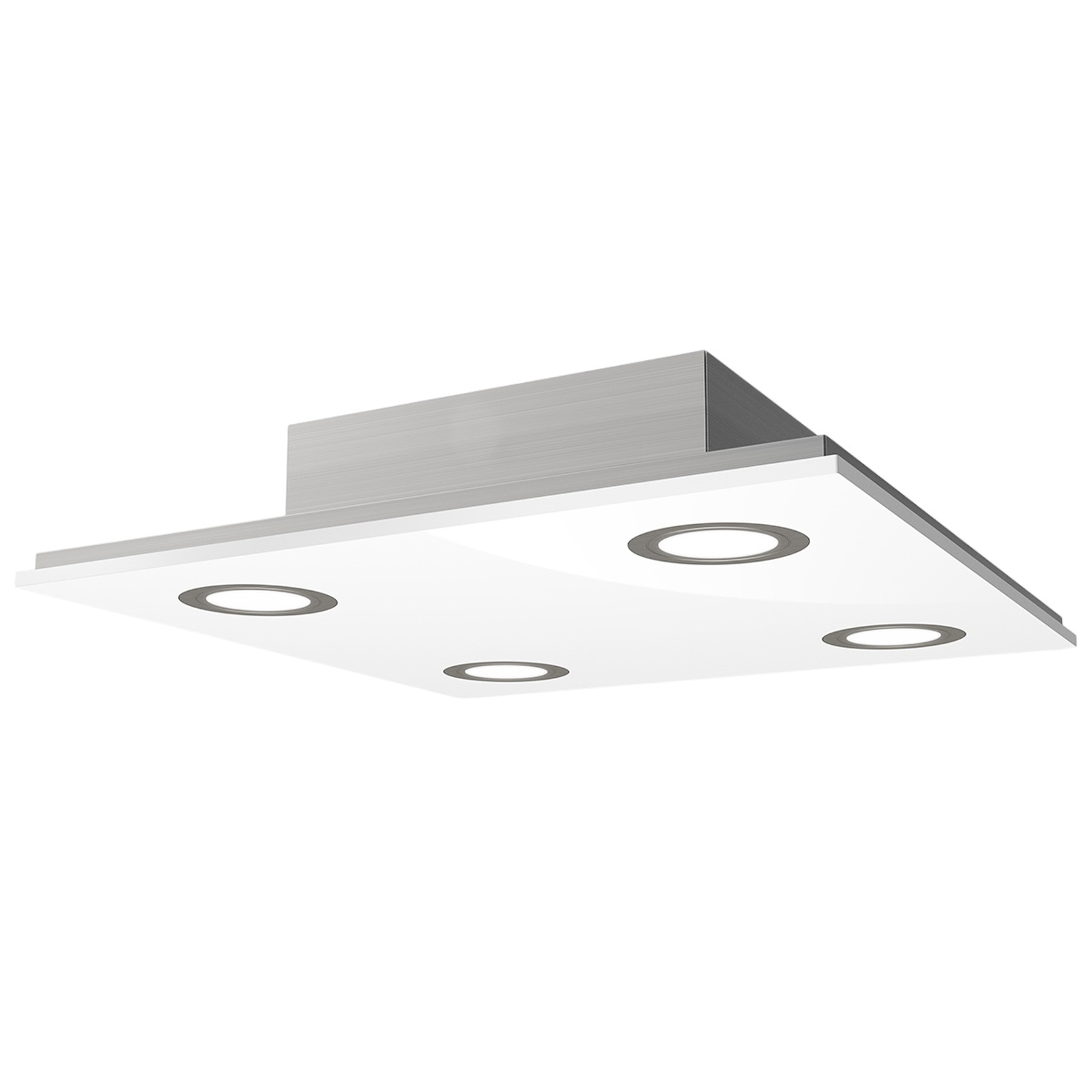 Kvadratisk LED-loftlampe Pano, hvid