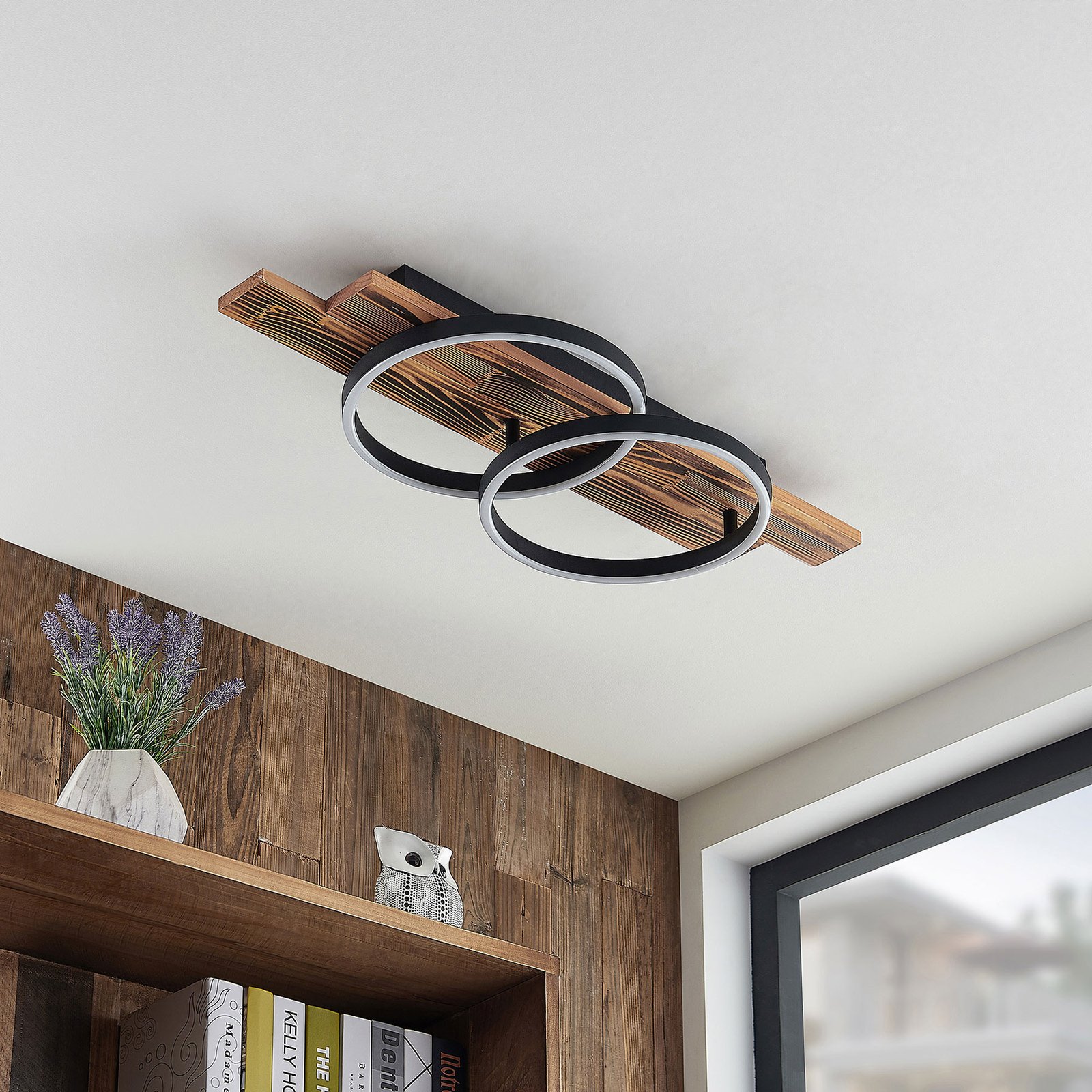 Sentoa LED Taklampe Light Wood/Black - Lindby