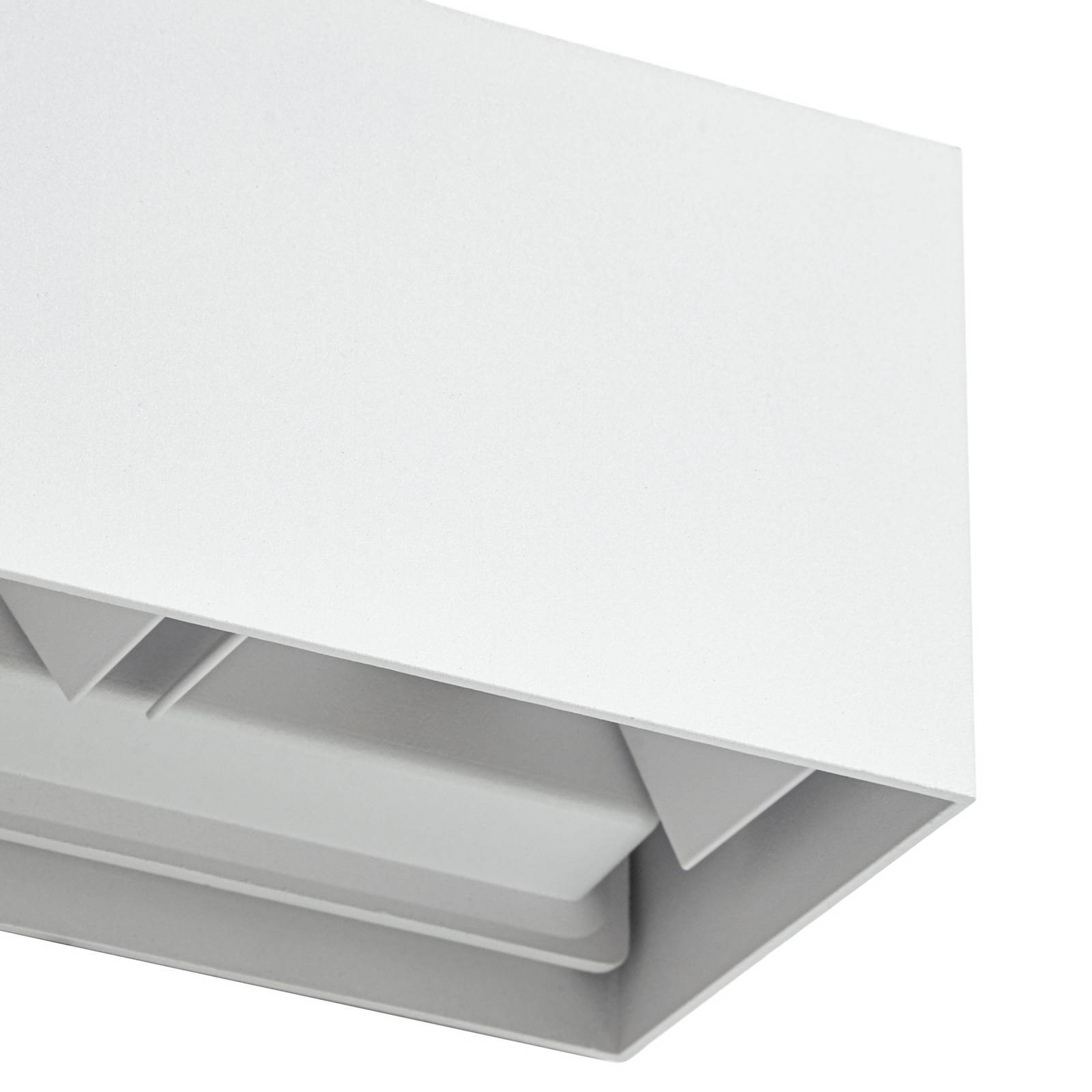 Kinkiet zewnętrzny LED Lindby Nivar, kątowy, biały, 20 cm, IP54