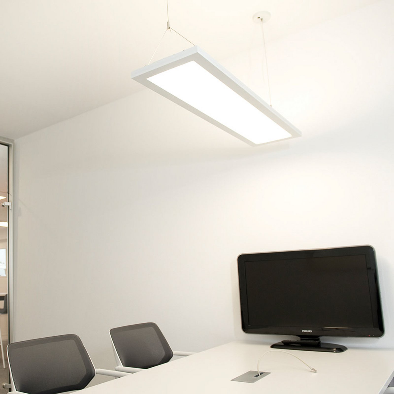 DOTLUX LED pakabinamas šviestuvas OFFICE baltas 120 x 30 cm CCT 54 W dim
