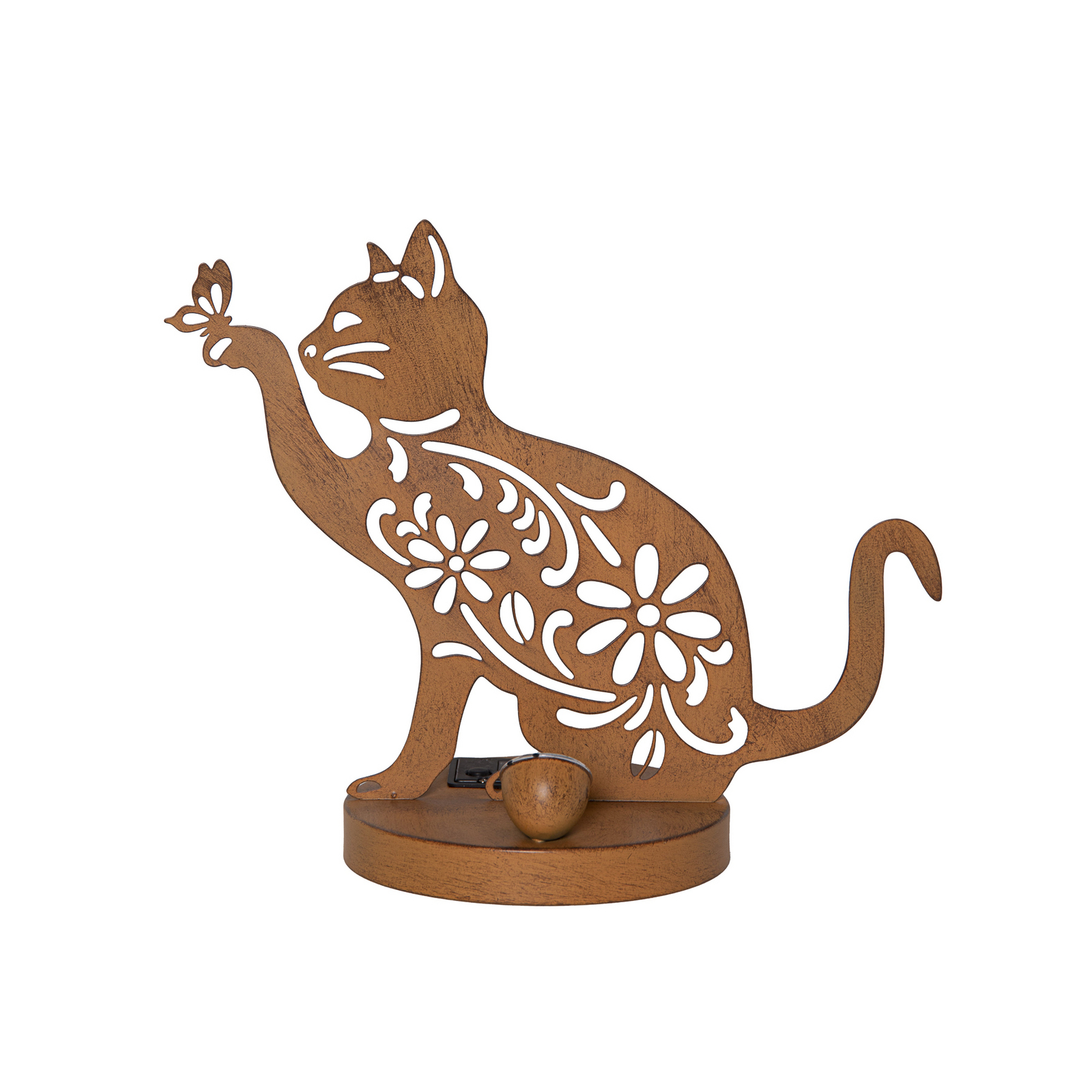 Oxicat LED solar decorative lamp, height 30 cm, rust-coloured, IP44 Oxicat LED solar decorative lamp, height 30 cm, rust-coloured, IP44
