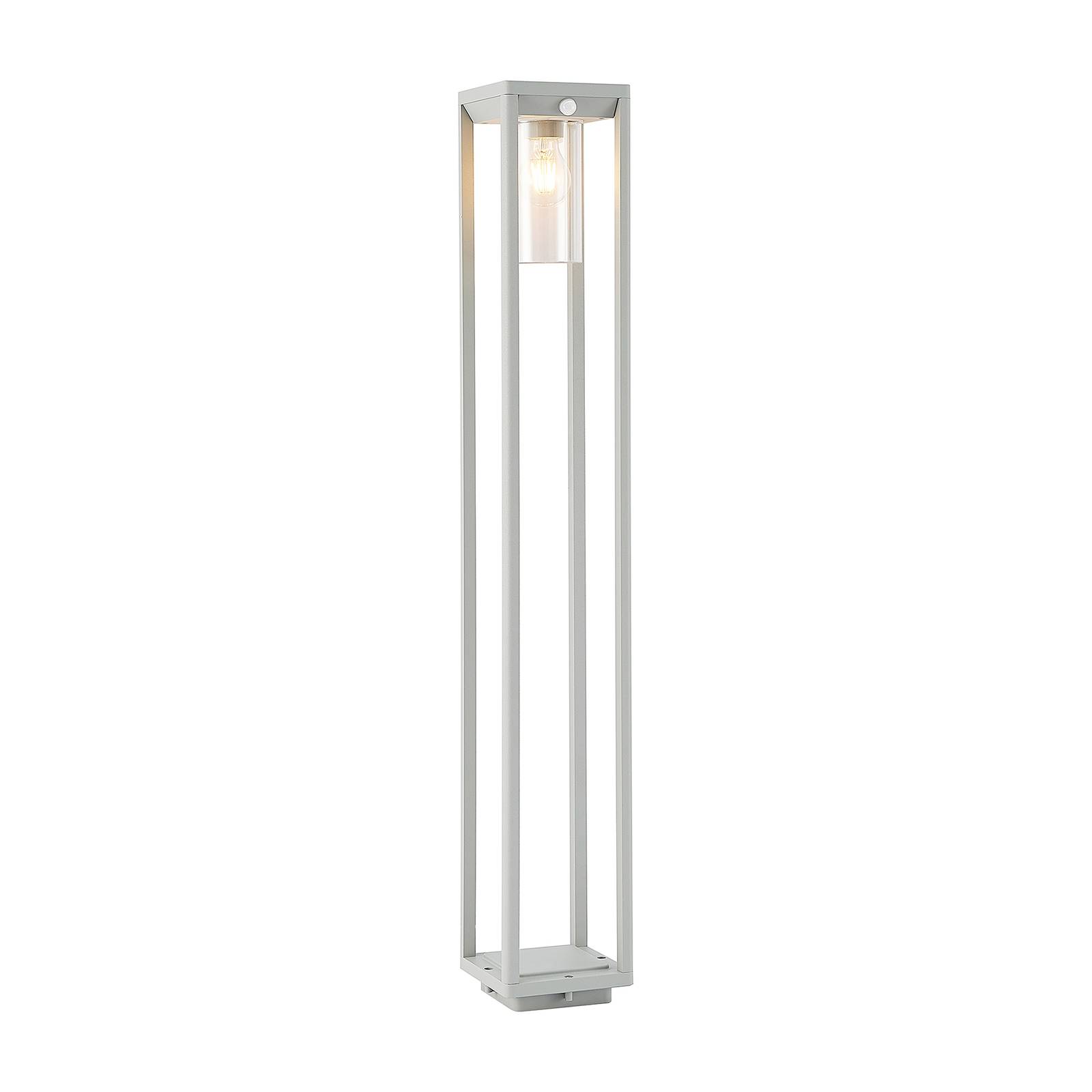 Lindby Abilum path light, silver grey - Outdoor Bollard / Path Light - dimmable - Modern