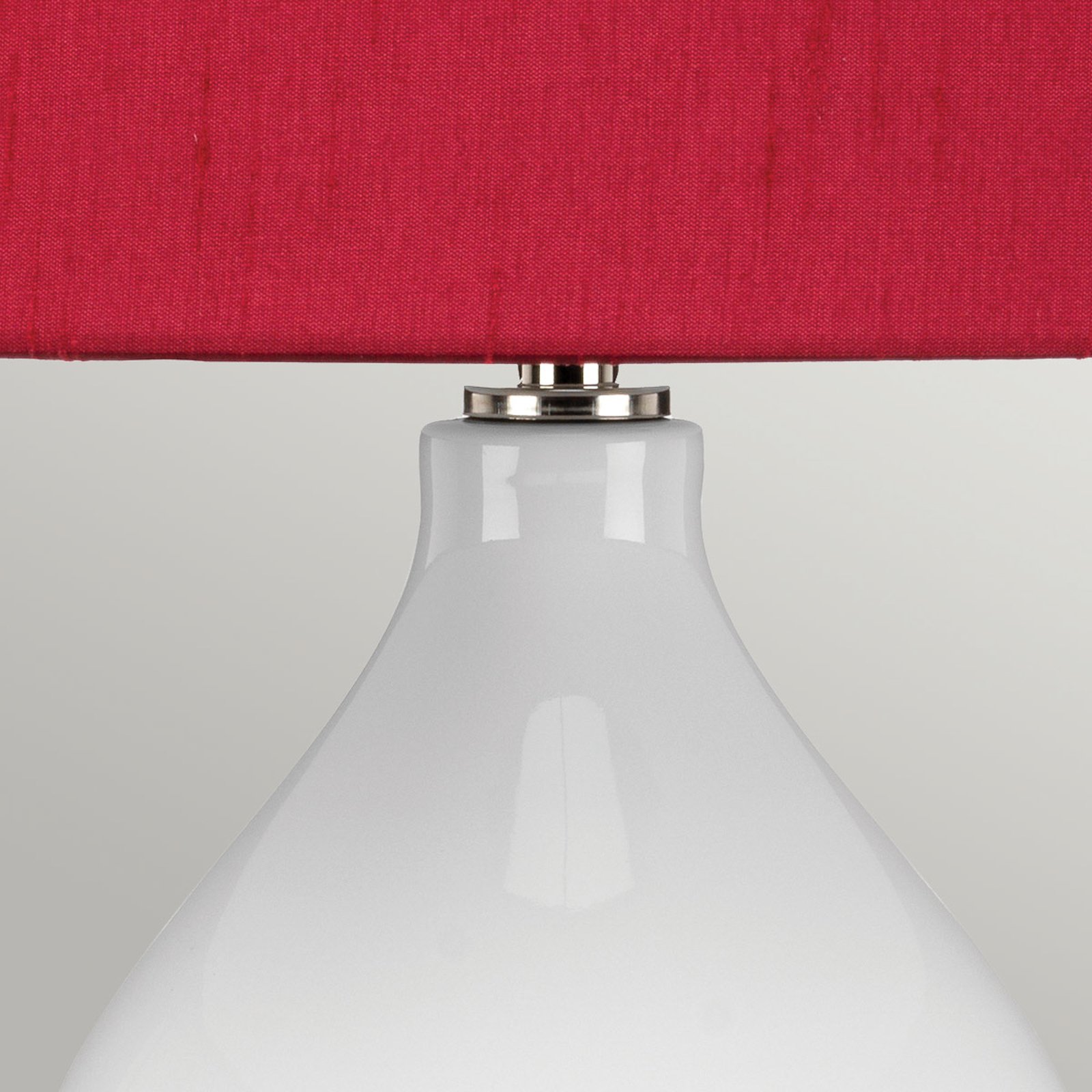 Настолна лампа Isla от полиран никел/червен текстил
