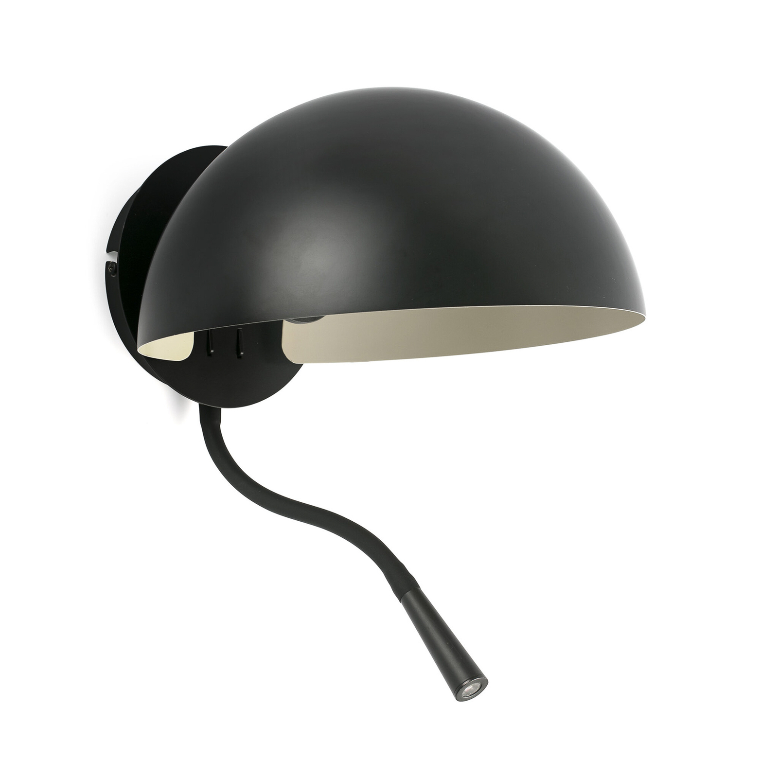 Dominica wandlamp, LED leeslamp, mat zwart, staal