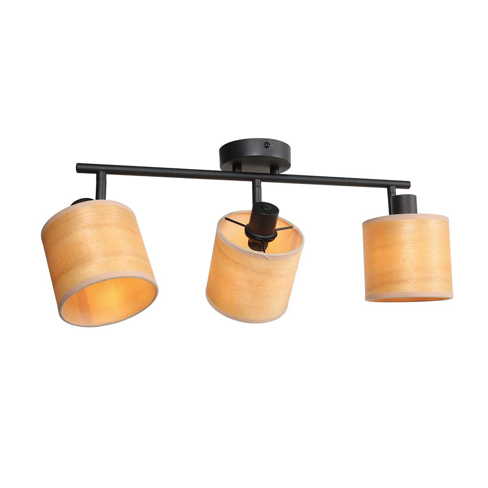 Bamboe plafondlamp, 3-lamps