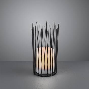 LED-sol-bordlampe Coro, med flammeeffekt